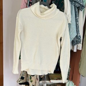 Athleta cream cowl neck sweater XS